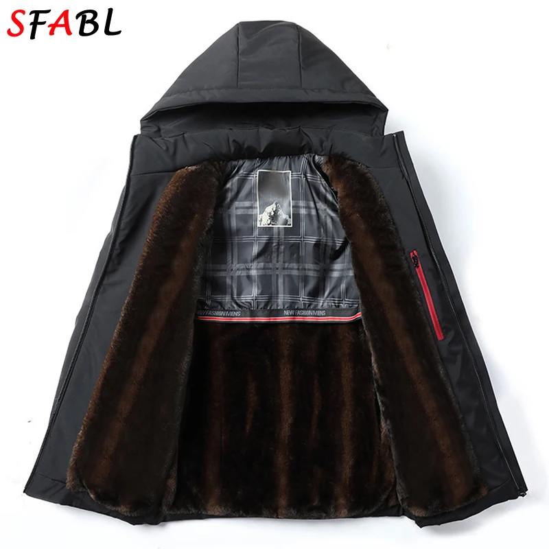 جديد رشاقته الصوف سترة مقنعين سترة الرجال شتاء دافئ يندبروف على الجليد جواكت شتوية للرجال الحرارية معطف ثقيل المشي لمسافات طويلة الذكور #4