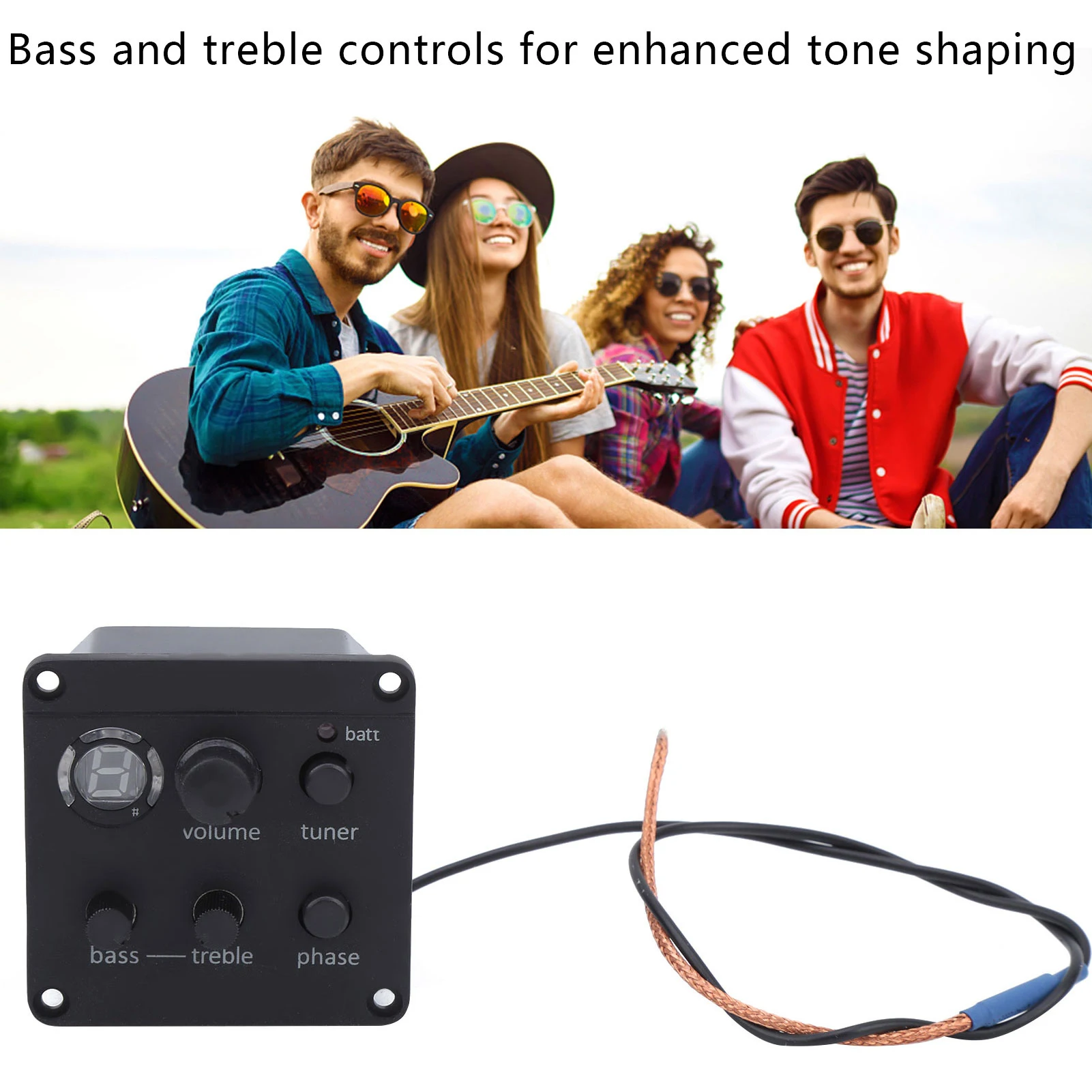 Accesorios de guitarra Pastilla de guitarra acústica Preamplificadores integrados EQ ecualizador Pegado al orificio de sonido Accesorios para instrumentos Pastilla de guitarra
