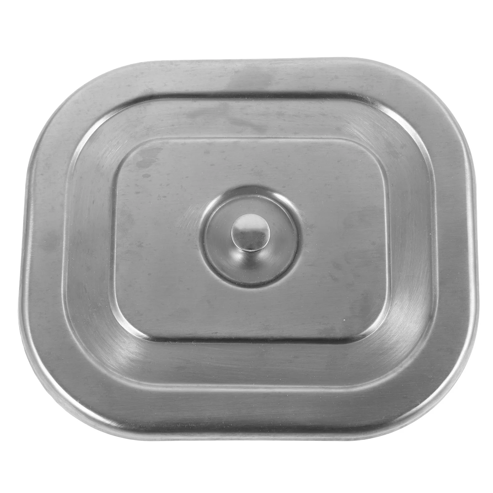 

Rectangular Stainless Steel Embedded Trash Bin Lid Recessed Countertop Trash Can Cover Kitchen Bathroom Accessory