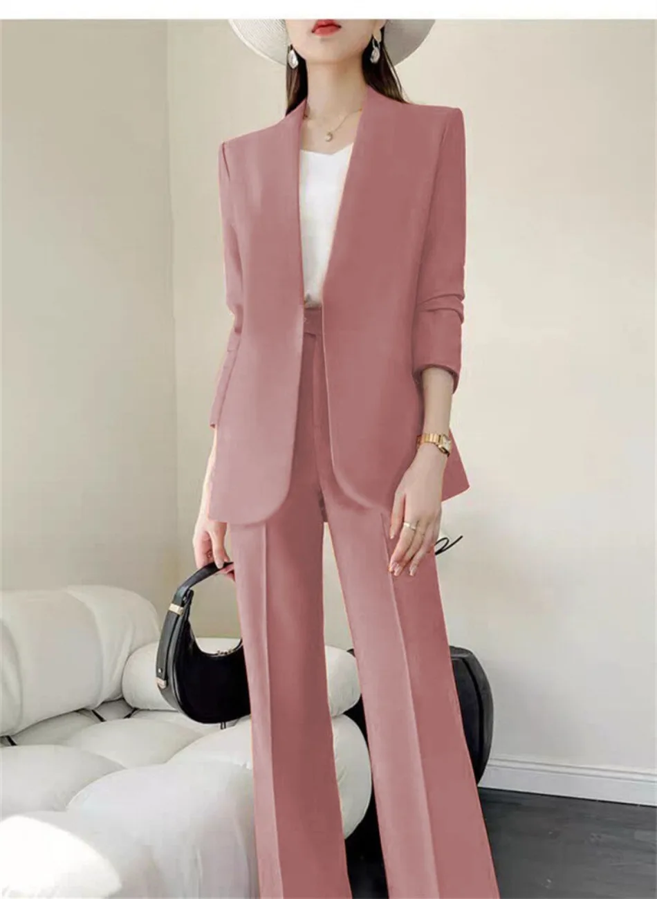 Mode 2-teilige Sets Damen Outfits Frühling Herbst Neu in Koreanische Hosen Sets Pendler Eleganter Anzug Mantel 2-teilige Sets Damen – Detail 11