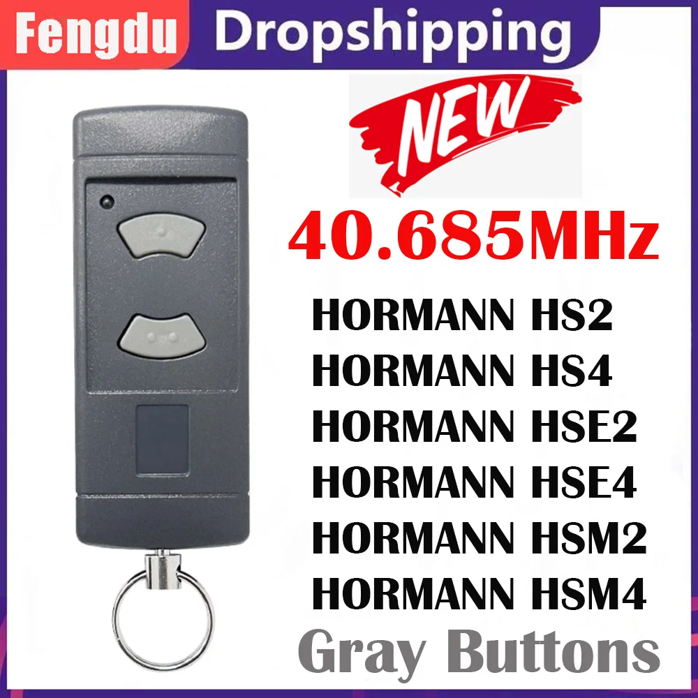 Garage Door Remote Control 40.685MHz Duplicator for HS2 HS4 HSM2 HSM4 HSE2 HSE4 2 Buttons Garage Door Opener