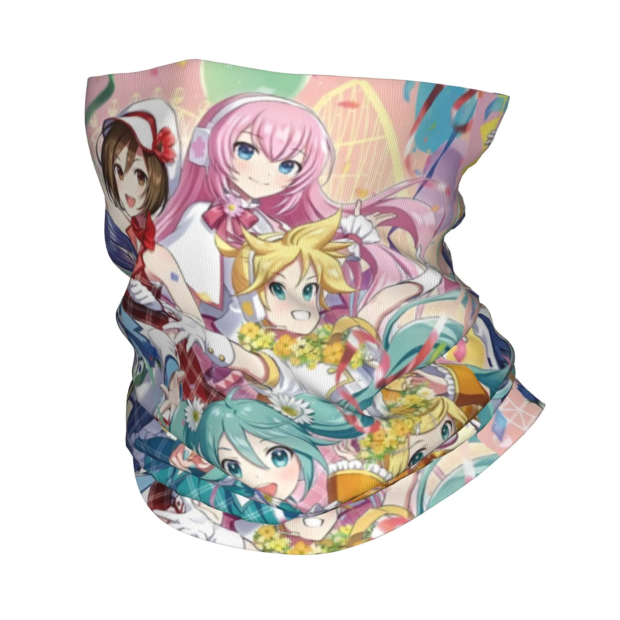 애니메이션 하츠네 미쿠 겨울 헤드밴드 넥 워머 남녀공용 스키 캠핑 튜브 스카프 페이스 밴다나 게이터