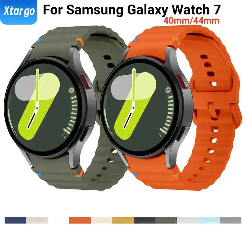 

Silicone Strap for Samsung Galaxy Watch 7 6 5 Pro 44mm 40mm Wavy Bracelet for Galaxy Watch FE 6 Classic 43mm 47mm Original Strap