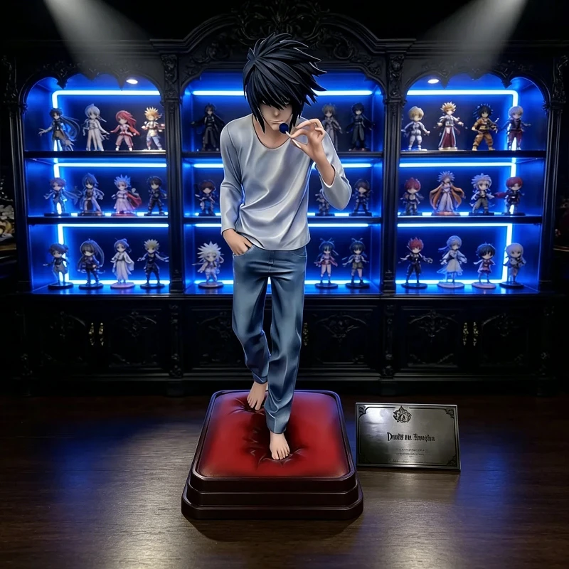 

30cm/11.8 Inch Death Note L Anime Figure Replaceable Arms L Lawliet Action Figure Desktop Ornament Collectible Model Toy Gifts