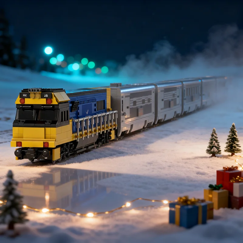 

4436 деталей MOC: Индийско-Тихоокеанский поезд с функцией Power City, модель-конструктор, креативный подарок, декор для демонстрации, сборная модель премиум-класса