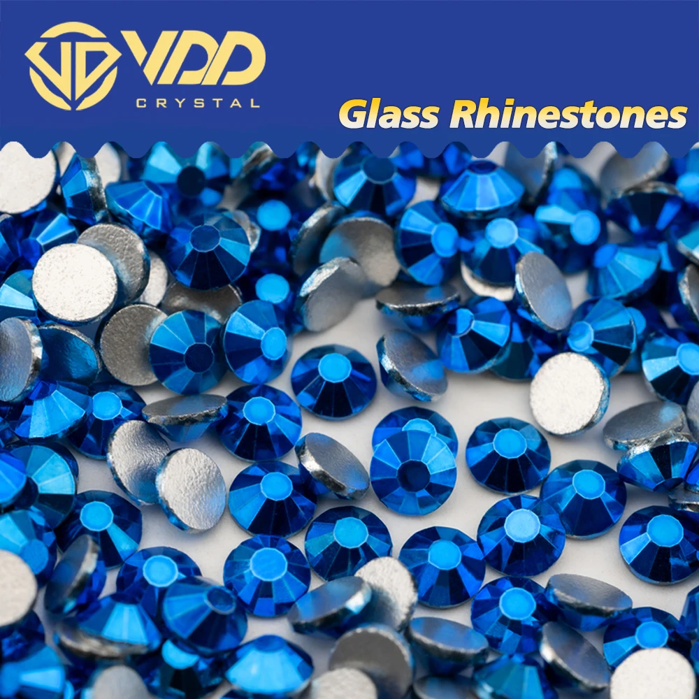 VDD 178 Metallic Sapphire SS4-SS30 Glass Rhinestones Crystal Flatback Glitter Strass Stones For DIY Crafts Nail Art Accessories