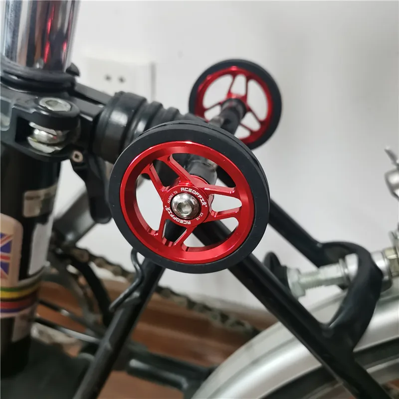 56mm folding bike easy wheel for Brompton rack accessories  easywheel 1 pair 6 colors