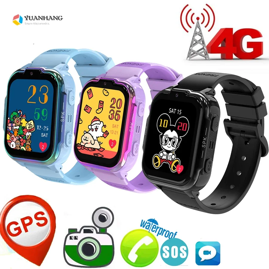 IP67 Waterproof Smart 4G GPS WI-FI Tracker Locate Kid Student Remote Camera Monitor Smartwatch Video Call Android Phone Watch K5