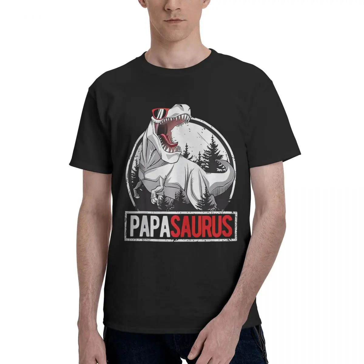 

PapaSaurus Мужская футболка Papa Saurus из 100% хлопка, повседневная дышащая удобная футболка, забавная мужская футболка, мужская одежда