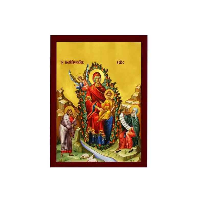 Our Lady Of Guadalupe Virgin Mary Icon Burning Bush Greek Orthodox Byzantine Canvas Wall Art For Livingroom Home Decor