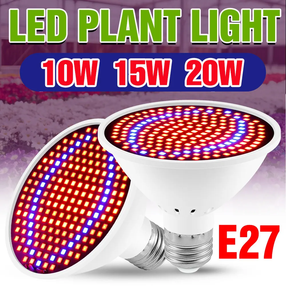 

E27 Светодиодная лампа для выращивания растений AC220V Лампа полного спектра 110 В 10 Вт 15 Вт 20 Вт для комнатных цветов в горшках Сочные растения Growbox