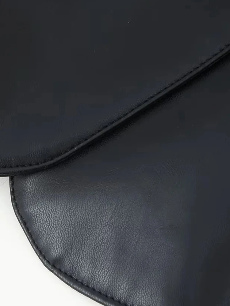 Veste à col en fausse fourrure pour femmes, épissure noire, manches longues, taille fine, manteau arrière, mode streetwear pour dames, nouvelle collection