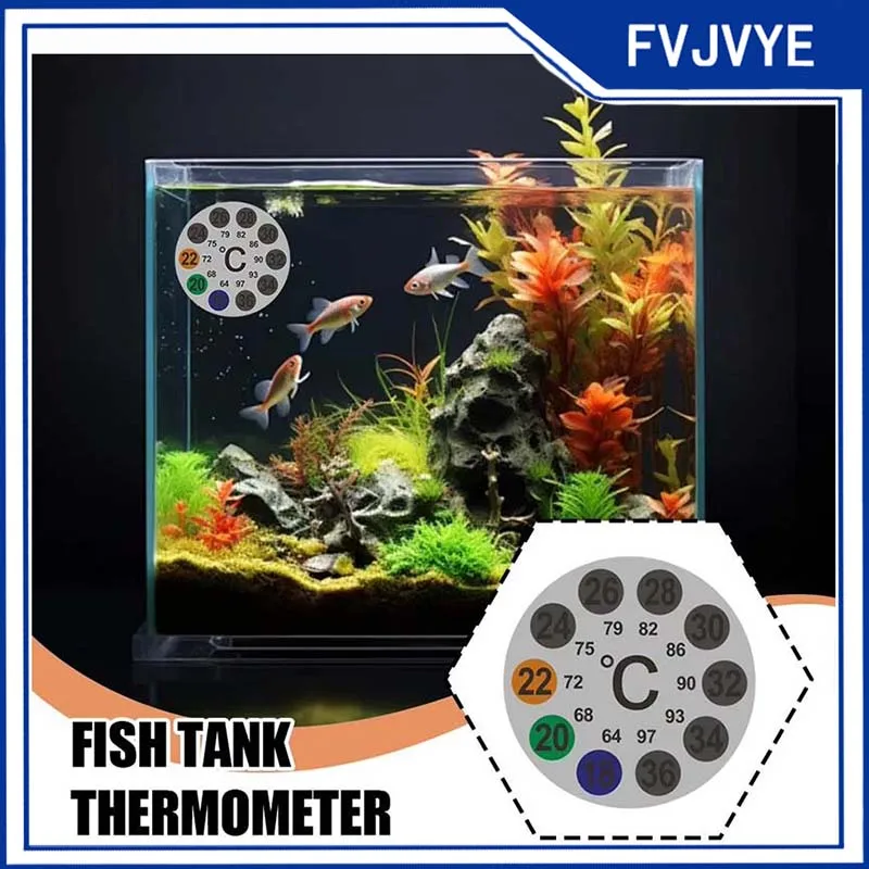 Aquarium Thermometer Sticker Fish Tank Temperature Meter Adhesive Strip Measure Temperature Gradient Map Aquarium Accessories A5
