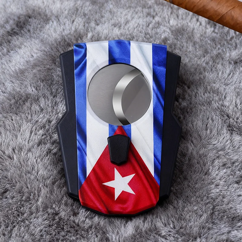 السيراميك السيجار الرماد صينية مع السيجار القاطع منفضة سجائر كوبا العلم الإبداعية منفضة سجائر محمولة الفاخرة علبة الرماد التذكارية #3