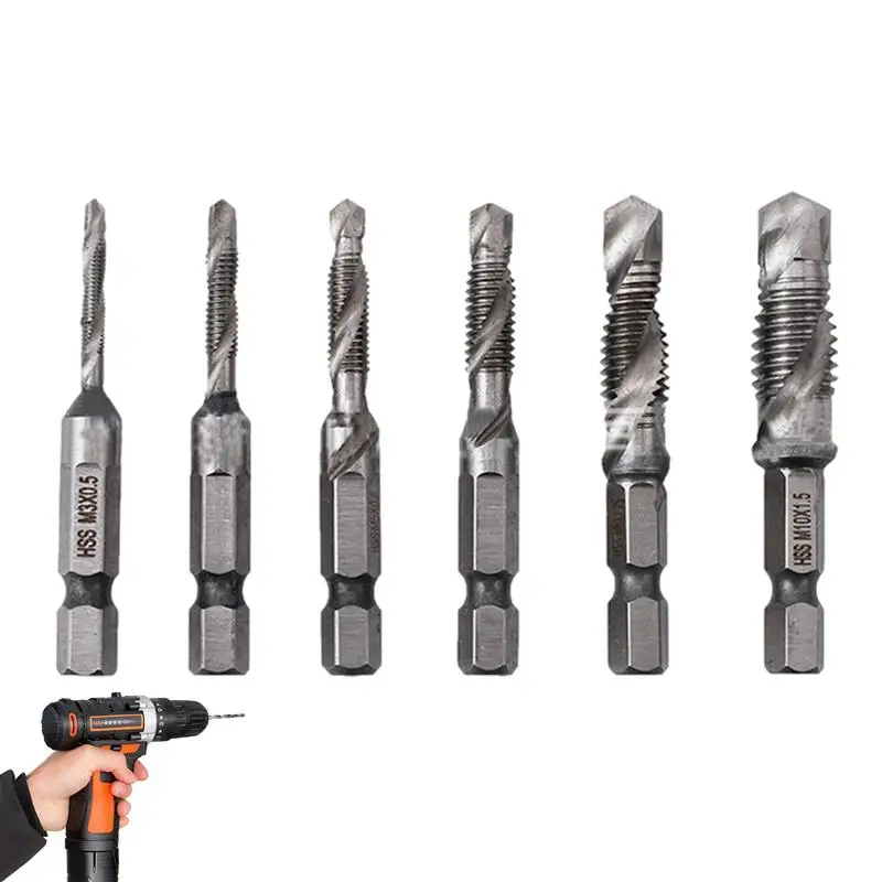 Parafuso Rosqueamento Bit Ferramenta Escareador Brocas Conjunto de Resistente ao Desgaste Torneiras de Parafuso Kit de Ferramentas em Tamanho Métrico m3 m4 m5 m6 m8 M10
