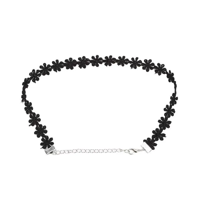 6 Teile/satz Schwarz Spitze Colliers Halskette Set Vintage Gothic Punk Elastische Halskette Frauen Hals Kragen Und Halskette Kombination Set – Detail 15