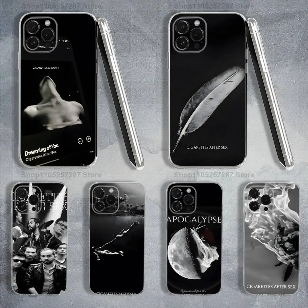 cigarettes after sex phone case Cigarettes After Sex Band Case For iPhone X,XS,SE,12,15,Pro,17,Plus,11,Max,13,XR,14,16,Mini,Transparent  Soft Cover