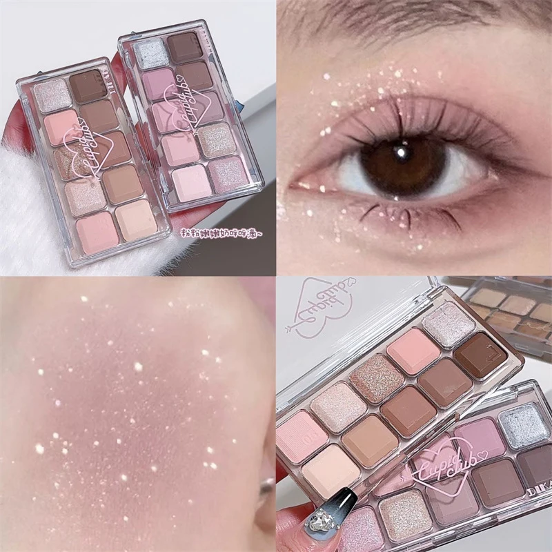 Matte Aardse Kleur Oogschaduw Palet Nude Grey Roze Oogschaduw Blijvende Waterdichte Glitter Koreaanse Ogen Make-Up Vrouwen Cosmetica