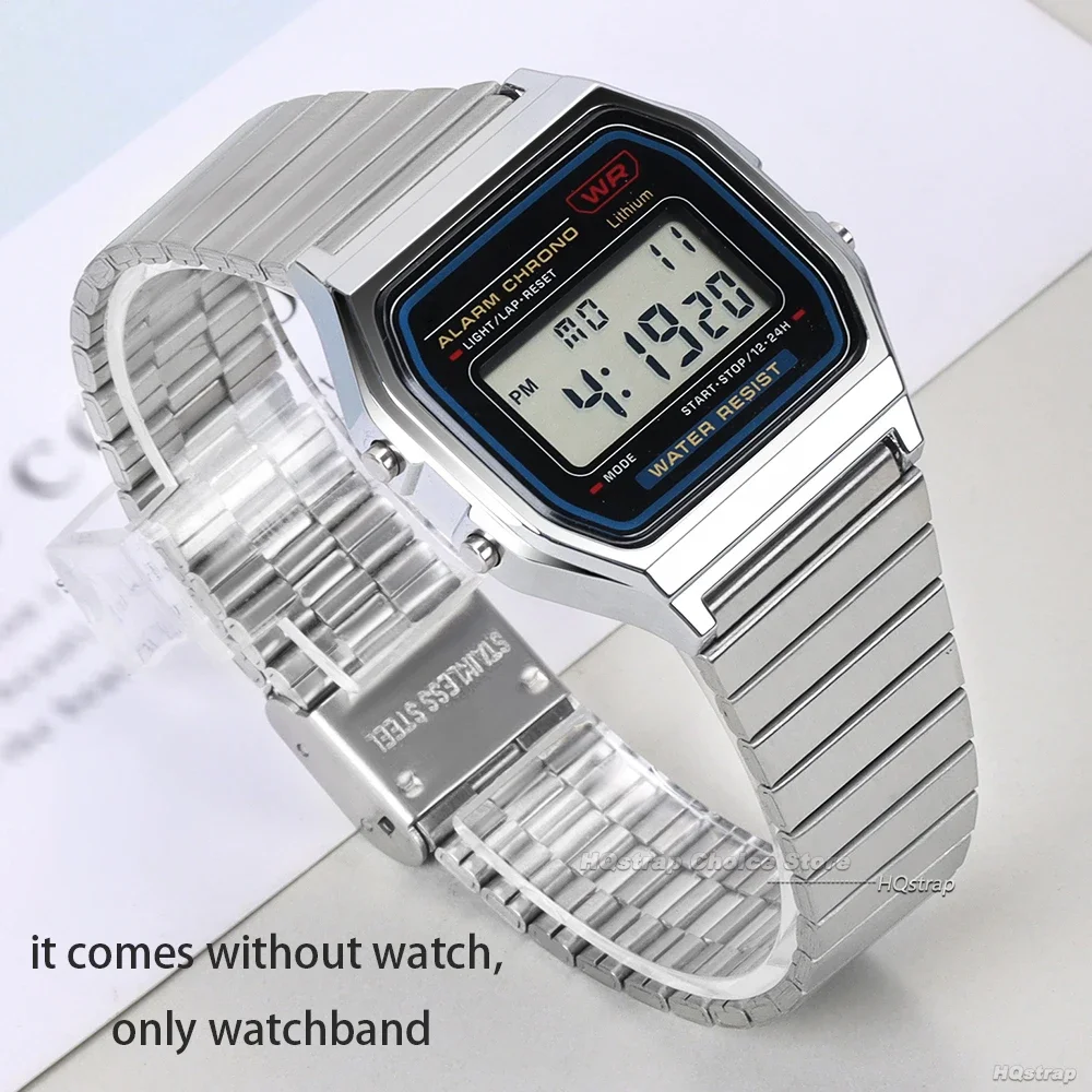 حزام معدني لساعة كاسيو F-91W/A158/A159/A168/A169/B650/AQ230 /AE500W 18 20 مللي متر حزام ساعة عالمي رفيع للغاية من الفولاذ المقاوم للصدأ #6