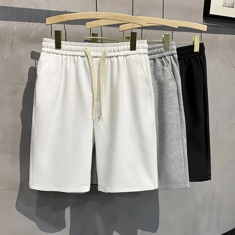 

Спортивные шорты из чистого хлопка для мужчин и женщин в одном стиле для пар, летние универсальные свободные однотонные повседневные брюки с пятью точками