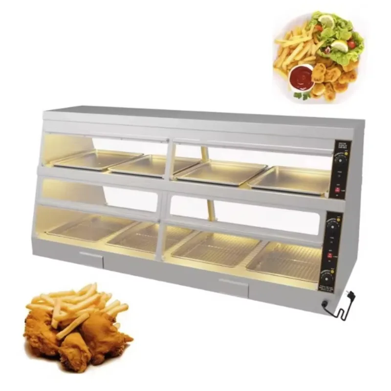 

Good Performance Commercial Food Warmer Display Showcase Heat Preservation Transparent Show Cases Warmers for Catering
