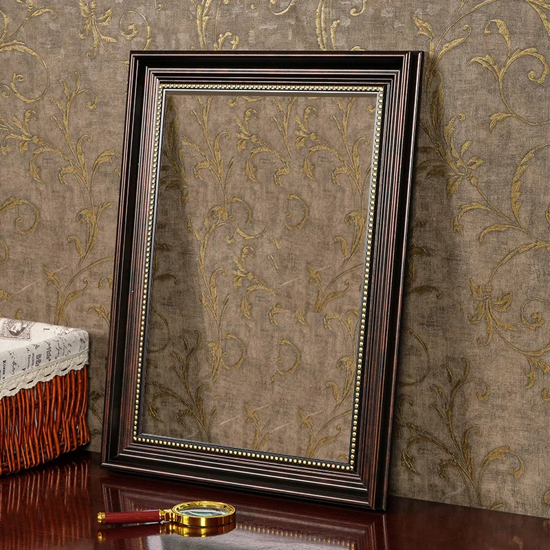 American Retro Resin Frame Coffee Color French Blue Empty Frame Mounted Picture Frame A4 Wall Hanging Oil Painting Frame - Image 3