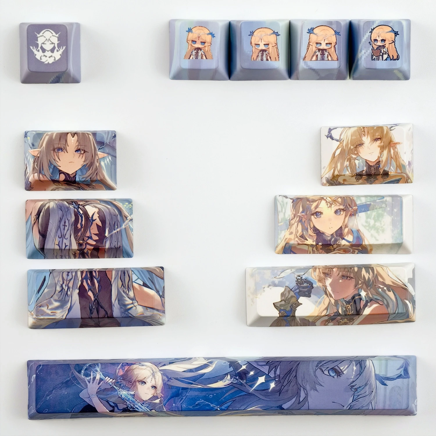 

MAIMOOO Wuthering Waves Cartethyia Keycaps 12Keys Cherry Profile PBT Personalized Anime Game Keycaps DIY Mechanical Keyboard