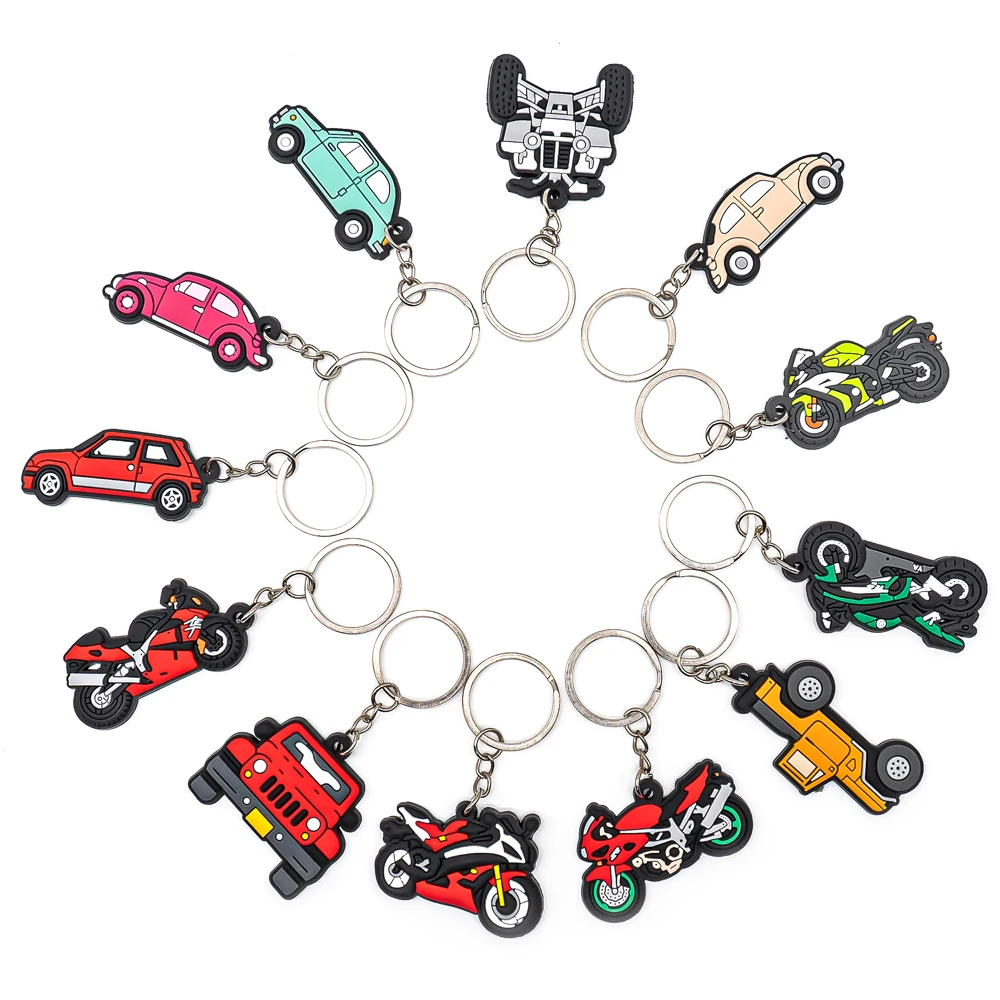 1PCS 2023 New Arrival Fashion Keyring Cartoon Motorcycle Keychain Fit Women Men Bags Creative Car Keys Accessories Pendant Gifts