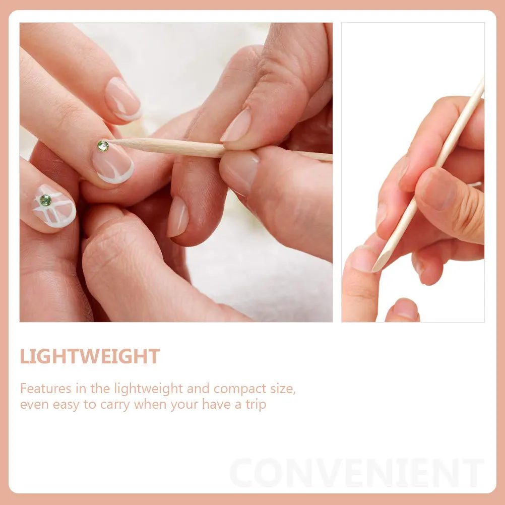 100 個の木製ネイルスティックキューティクルプッシャーリムーバーネイルケアマニキュア用品用ポリッシュスムーズ安全肌に優しいペディキュア