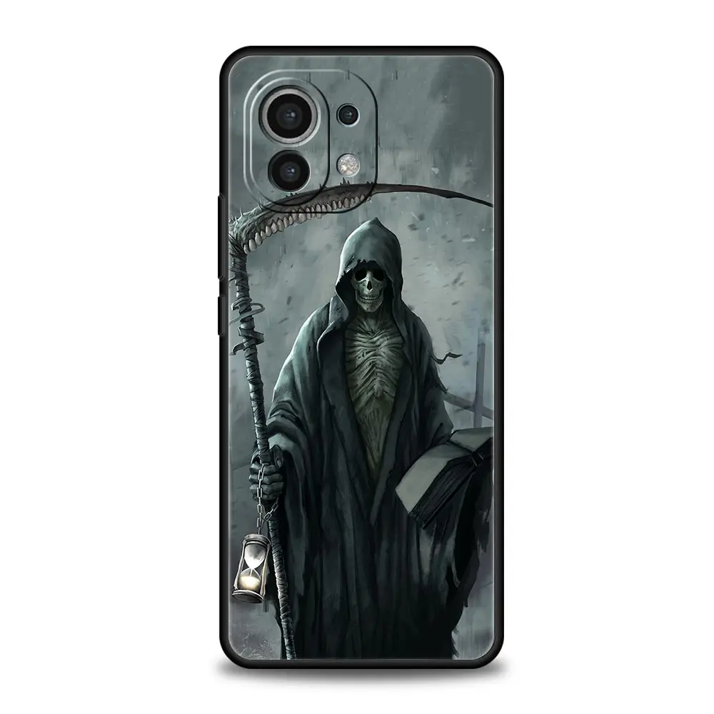해골 해골 잔인 사신 패션 전화 케이스 Xiaomi 14 13T 12T Pro 12 13 11 Ultra Mi Note 10 Lite 10T Pro 11T 11i 9T 커버