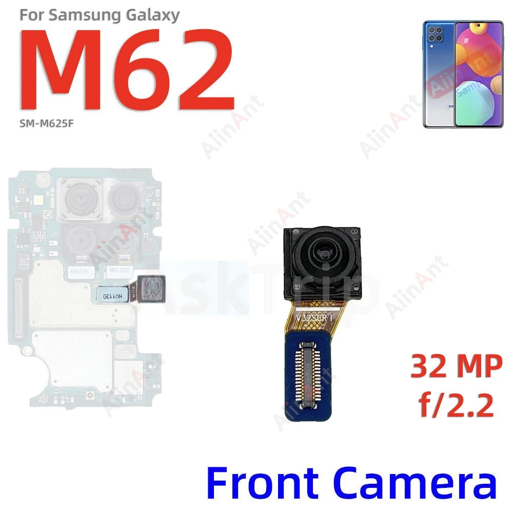 Macro Depth Wide Main Small Front Back Rear Camera Flex Cable For Samsung Galaxy M52 M62 M526B M625F 4G 5G