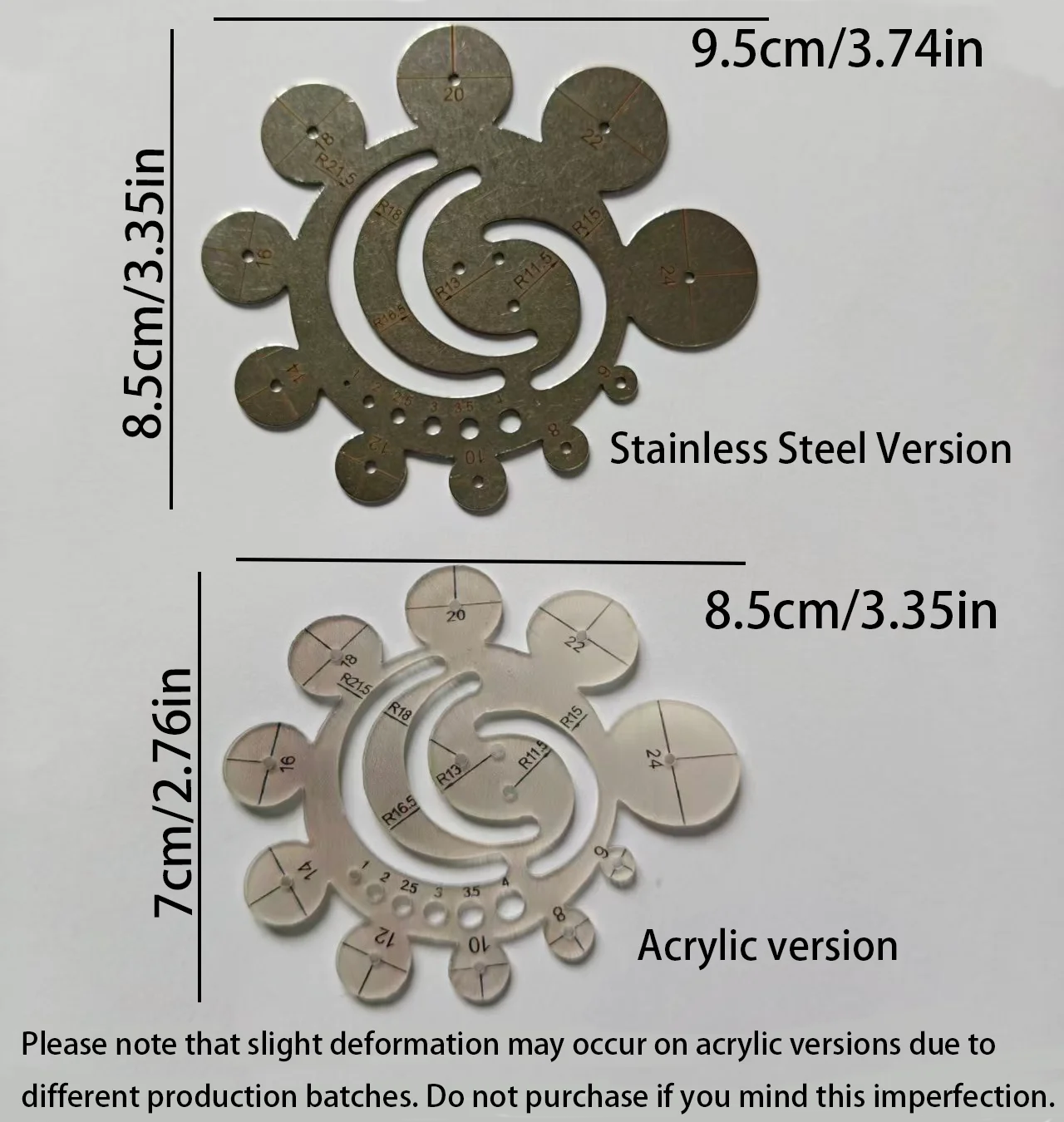 스테인리스 스틸 라디우스 템플릿 자, 가죽 공예, 수공 - Leatherwork Templates 리뷰 및 가격