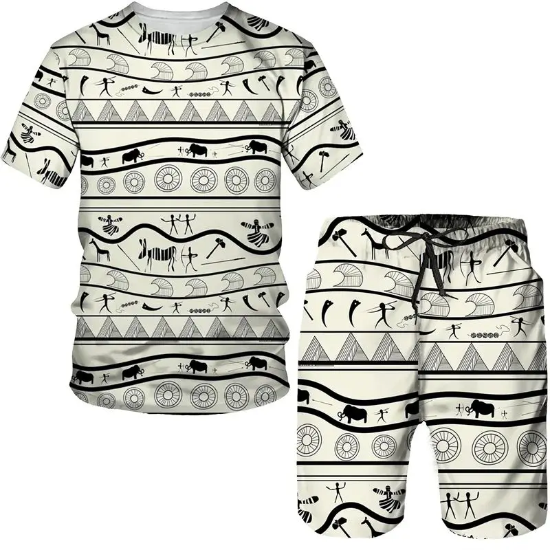 

Men and Boys' Summer Short-sleeved Shorts Suit Fashion Classic Luxury 3D Printing Suit Casual and Breathable Suit for 2025-2026