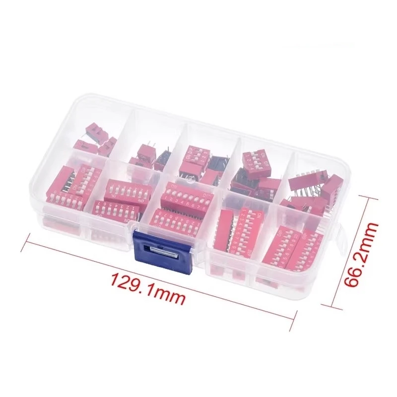 45 قطعة DIP التبديل 2.54 مللي متر الملعب الترميز التبديل 1/2/3/4/5/6/7/8/9P عدة محاصر