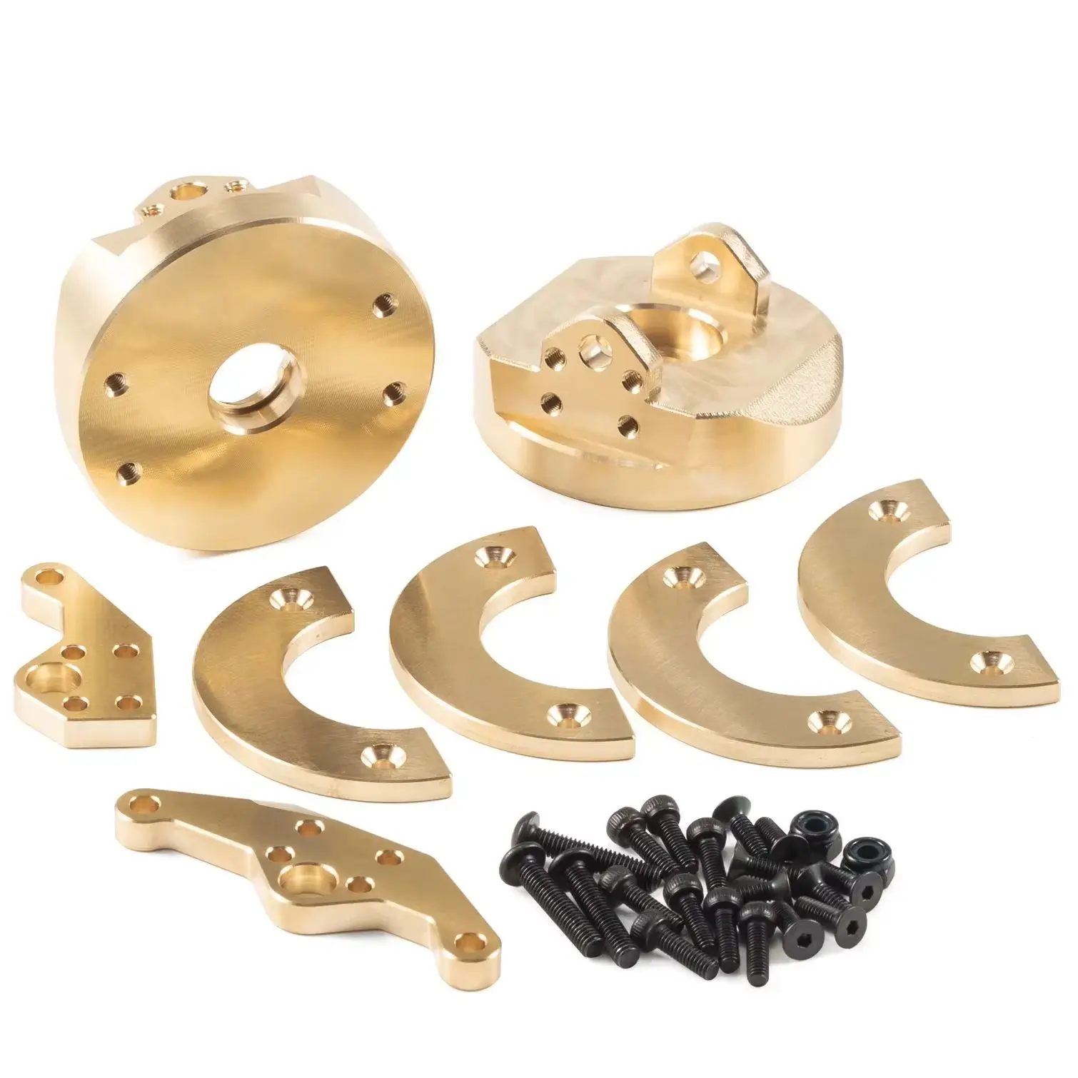 317g Machined H10 Brass Steering Knuckle Weights Low CG Upgrade Parts for 1/10 RC Crawler Fit Vanquish H10 Optic Front Axle