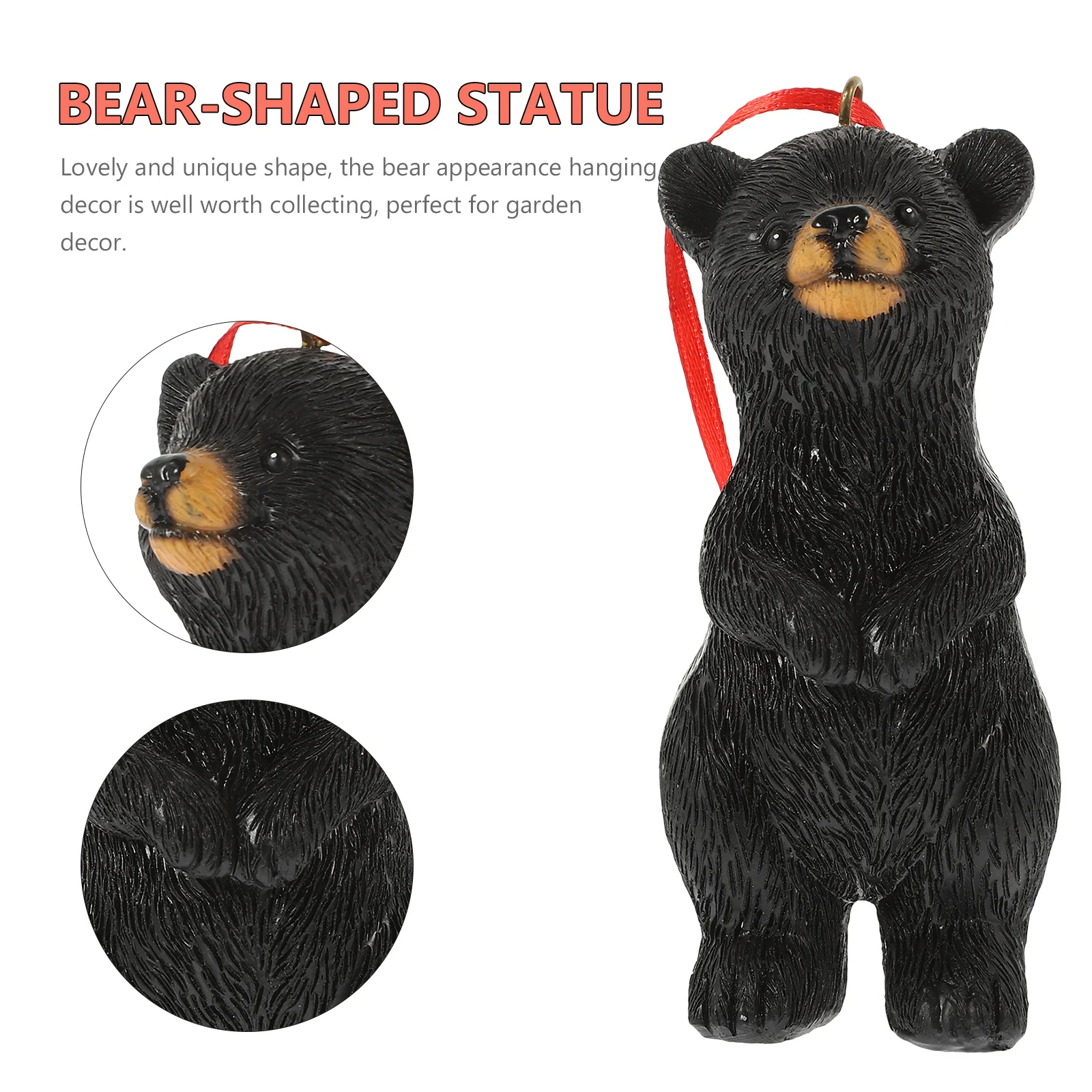 حديقة الدب زخرفة الراتنج ديكور معلق رائعتين في الهواء الطلق تمثال مقاوم للماء فناء ملحق لطيف الدب الشكل المشهد #1