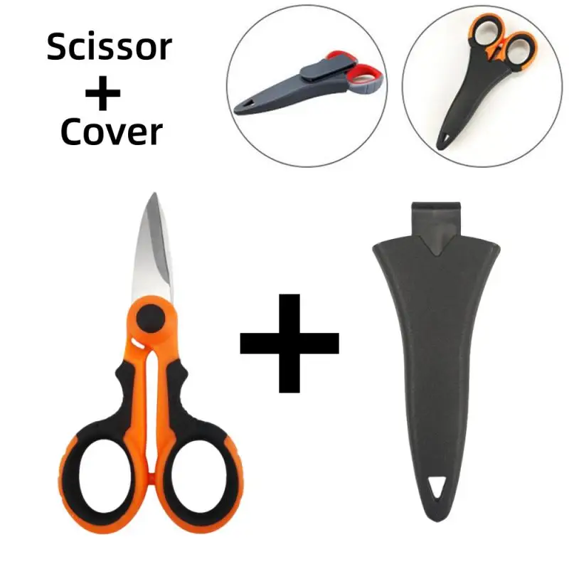 

Stainless Steel Fishing Scissor Accessories Electrician Portable Scissors Plier Cut PE Braid Line Lure Carp Fishing Tools