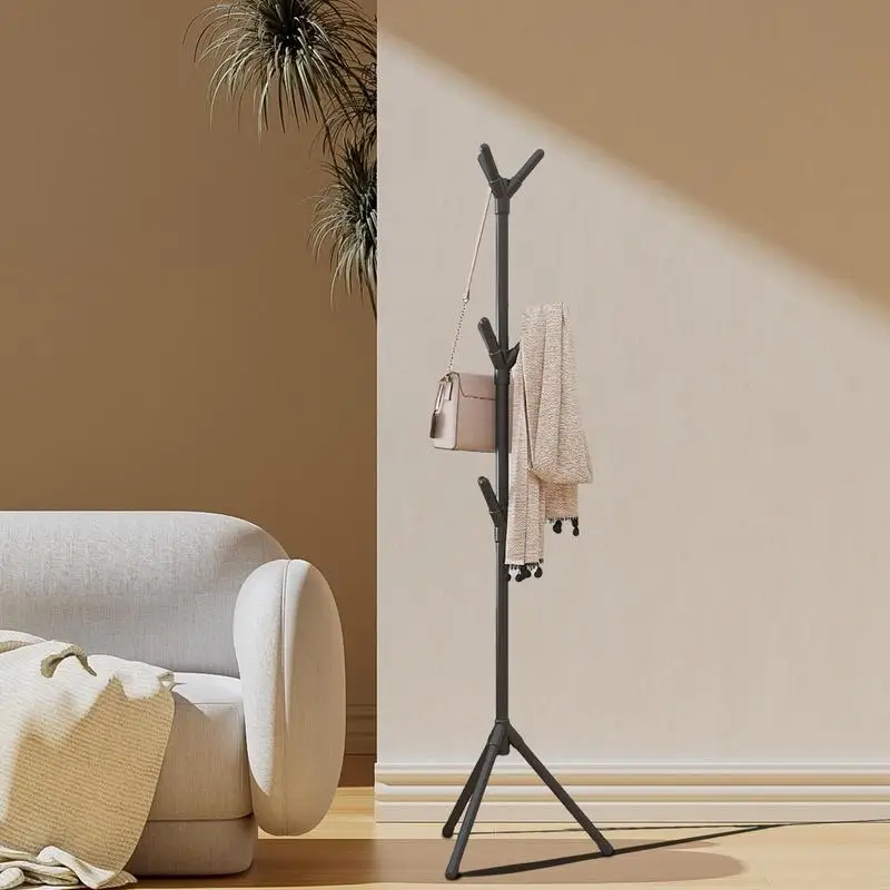 Multi Hook Clothes Rack Stand Tree Branch Shape Mobile and Convenient Coat Rack for Home Living Room Dormitory Clothing Storage