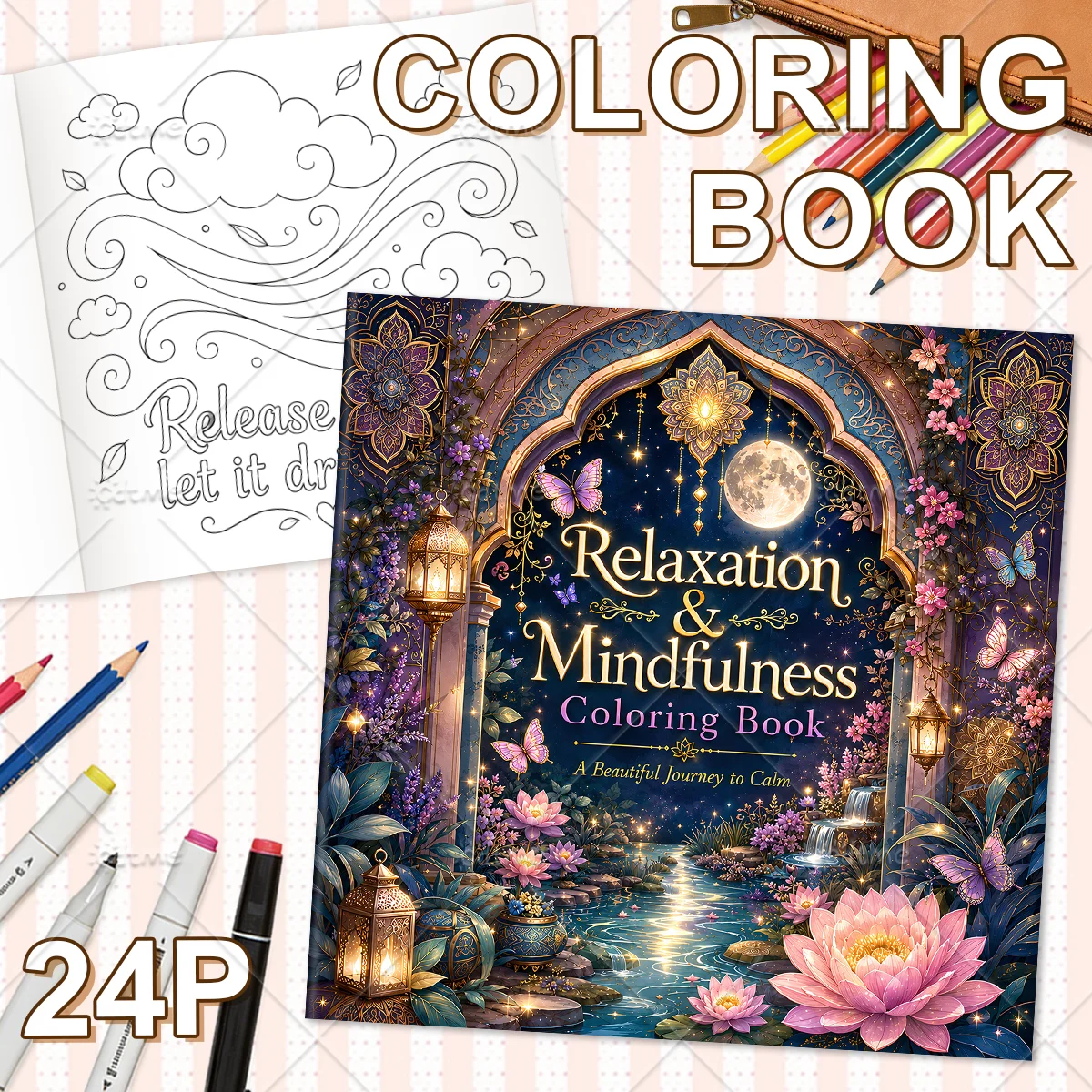 Relaxation & Mindfulness Coloring Book for Adults Featuring Cute Cozy Daily Activities for Relaxation (Cozy Spaces Coloring)