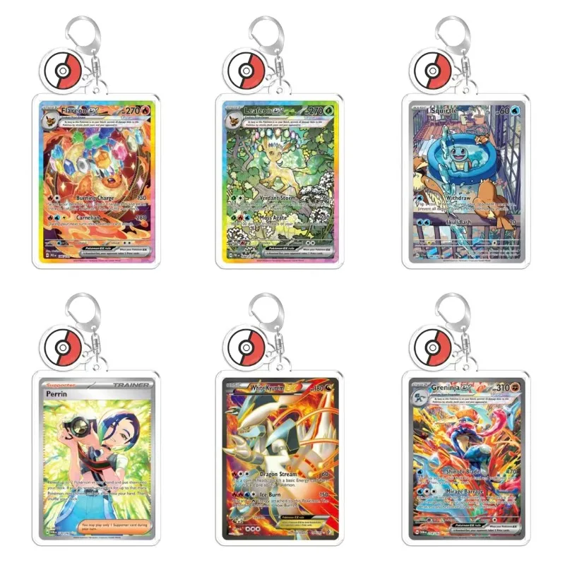 For Pokemon Elite Pokémon EX Collection Flareon Original Acrylic Selfmade Cute Cartoon For Anime Keychain Pendant Toy Gift 
