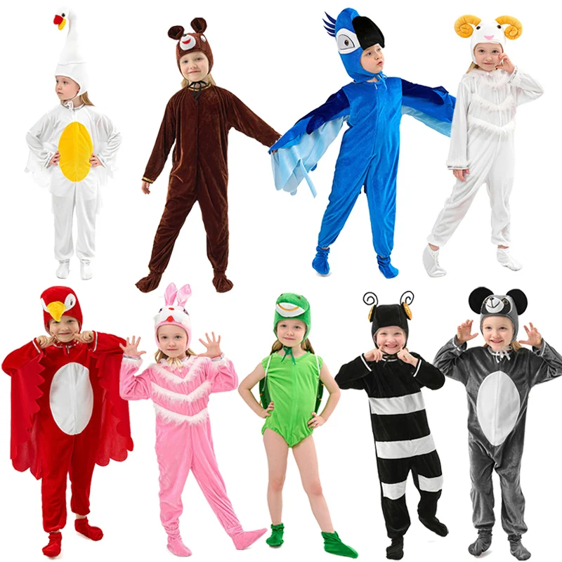 

Halloween Child Animal Cosplay Costumes Children's Day Animals Disguise Cartoon Animal Turtle and Rabbit Jumpsuit
