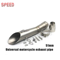 51mm Motorcycle Exhaust Pipe Motocross Dirt Pit Bike Muffler Escape Moto Racing GP for Yamaha R6 R3 R25 MT 03 CBR600RR Duke 390