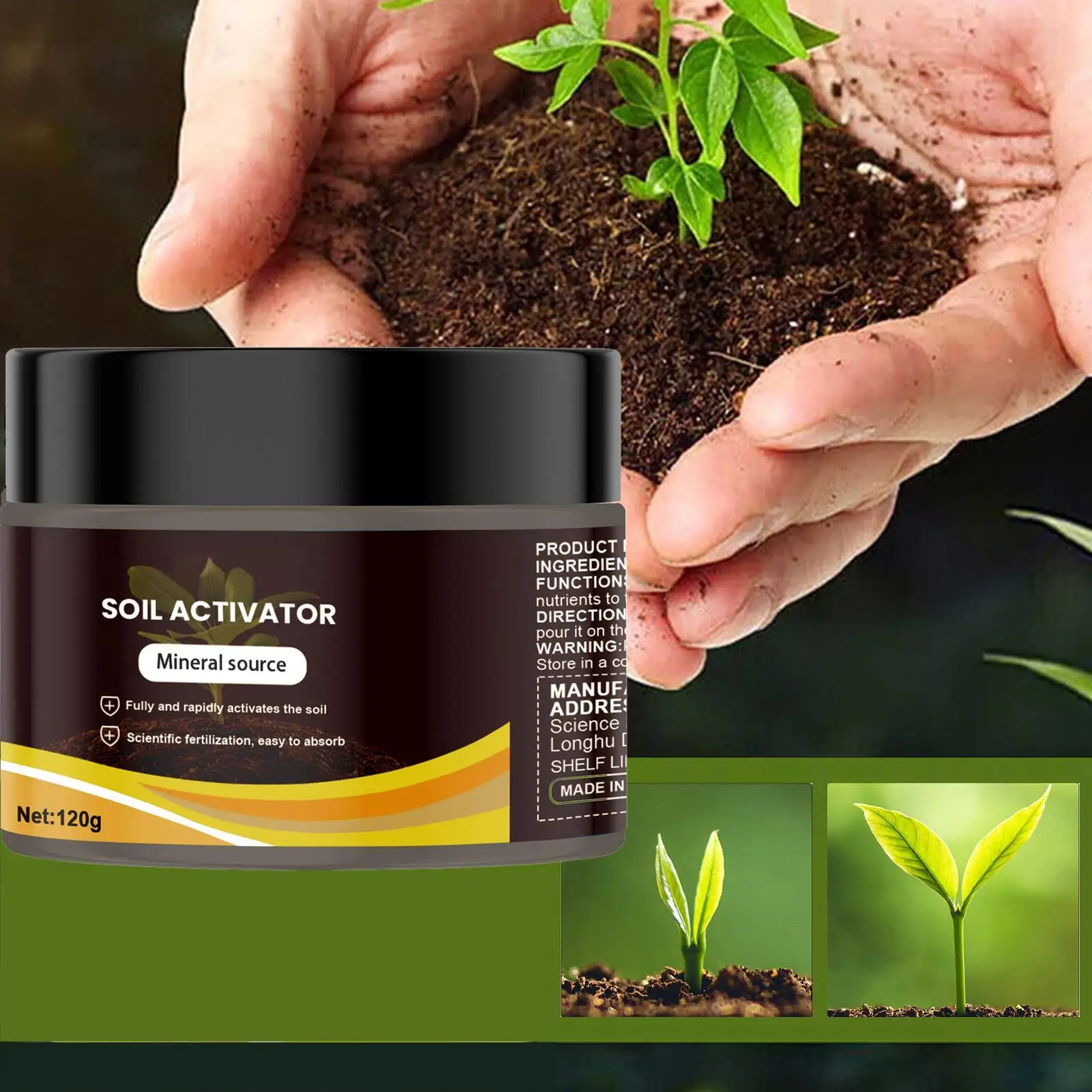 Soil Conditioner Long Lasting 120g Indoor Potted Plants Soil Activator for Lawn Greenhouse Balcony Farm Home Gardeners