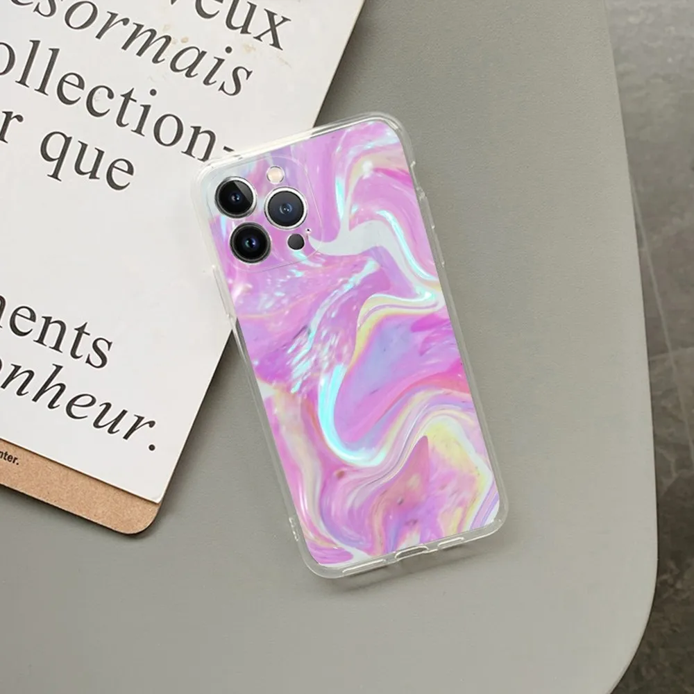 Holographic Pattern Phone Case For iPhone 15 14 13 12 11 Pro Max XS X XR SE 2020 6 7 8 Plus Mini Protective Shell