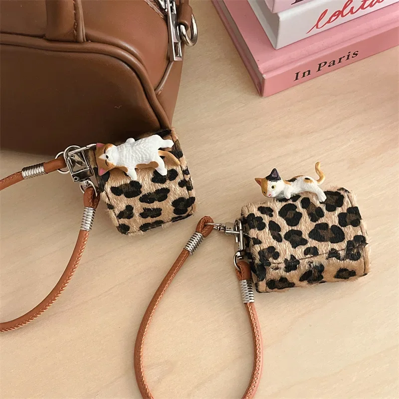 

Mini Cat Lanyard Case for AirPods 4 Airpod 1 2 3 Pro Pro2 Bluetooth Earbuds Charging Box Protective Earphone Case Cover