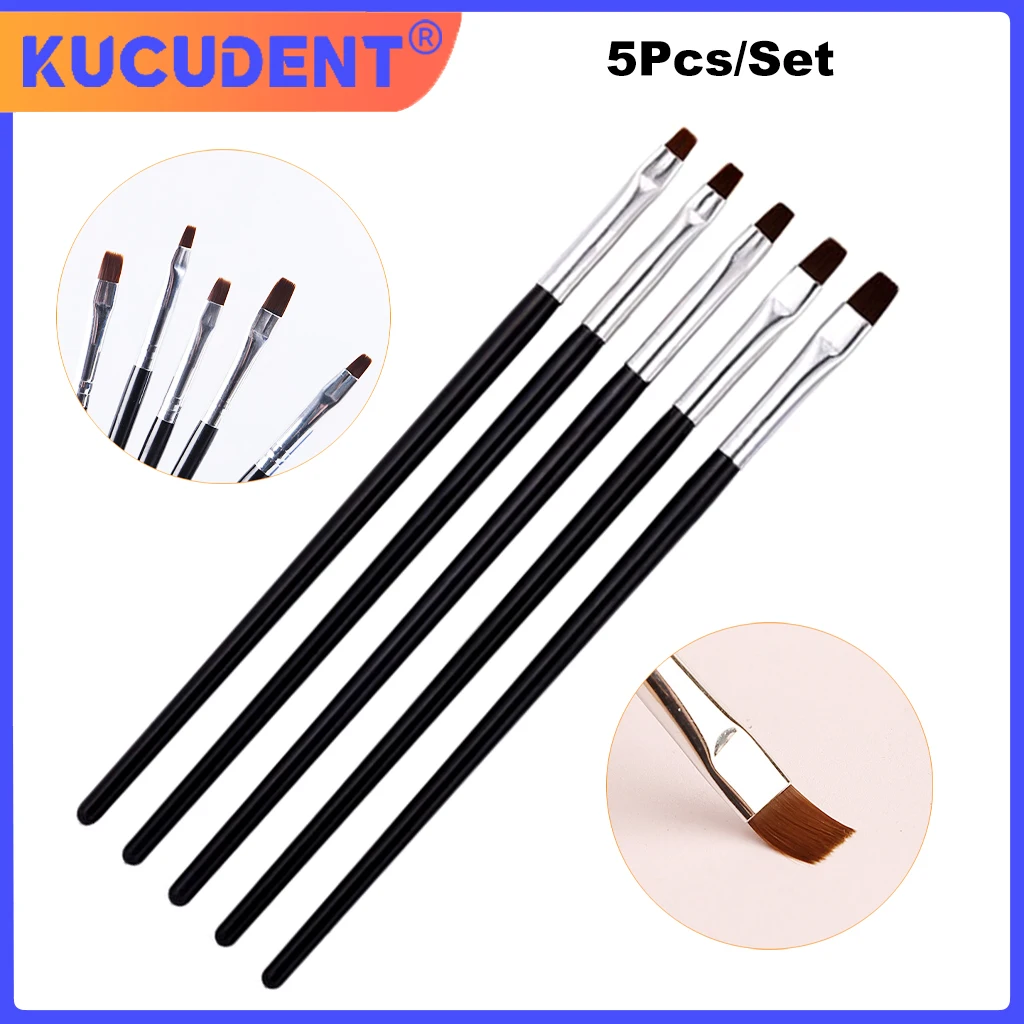 

5Pcs/Set Dental Resin Brush Pens Resin Shaping Brushes For Adhesive Porcelain Teeth Composite Cement Adhesive Dentist Tools