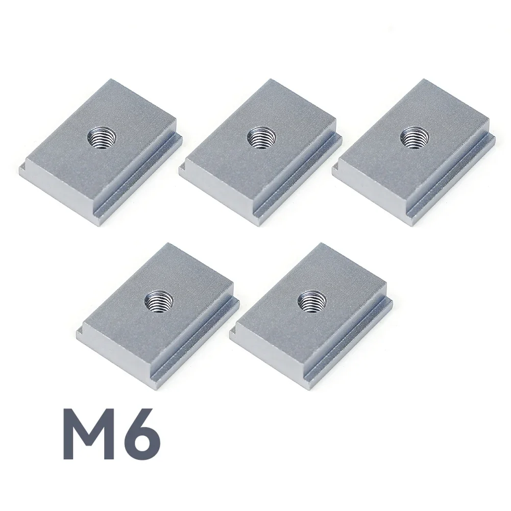 5Pcs T-track Slider in lega di alluminio T Slot dado M6 Thread Slide Block per falegnameria lavorazione del legno rifilatura parti di utensili da taglio
