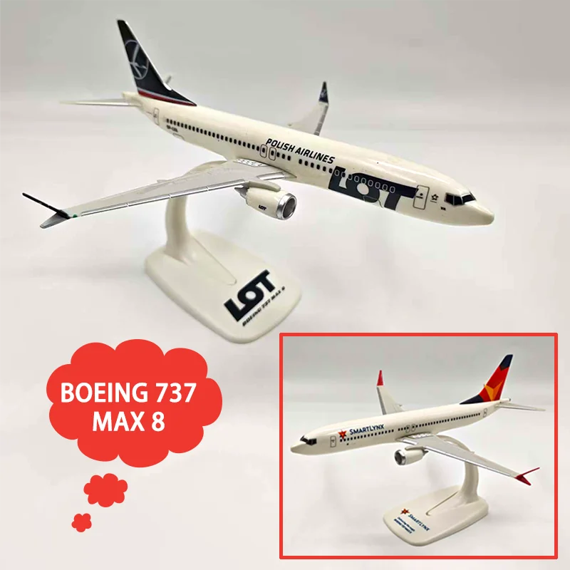 

АБС-пластик, масштаб 1/200 B737MAX8/B737MAX8 LOT, имитационная модель самолета, статическая коллекция, украшенные праздничные подарки, игрушки