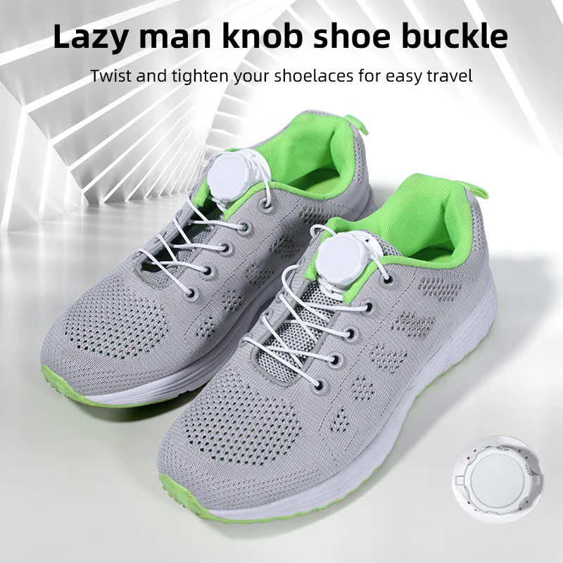 

1Pair New Easy Fit Swivel Buckle Cotton Laces Sneakers Automatic Shoelaces Without ties Adults Kids Lazy No Tie Shoe laces