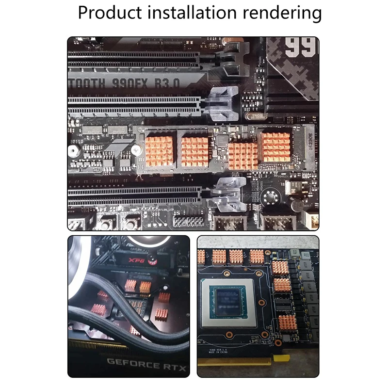 Pure Copper Video Memory Storage Cooling Plate Needle Column Red Copper Chipset Radiator Motherboards Videocards Chips Heatsink